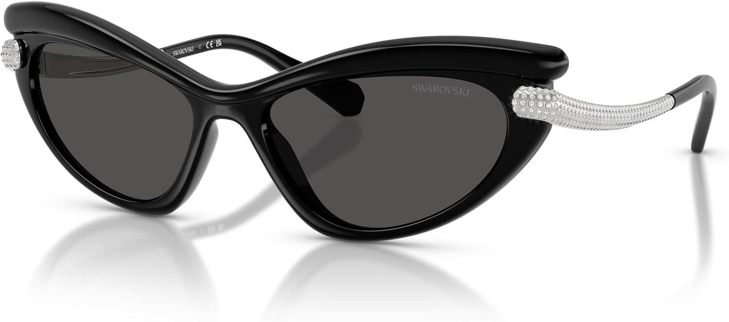imageSwarovski womens Sk6038 Cat Eye SunglassesBlackDark Grey