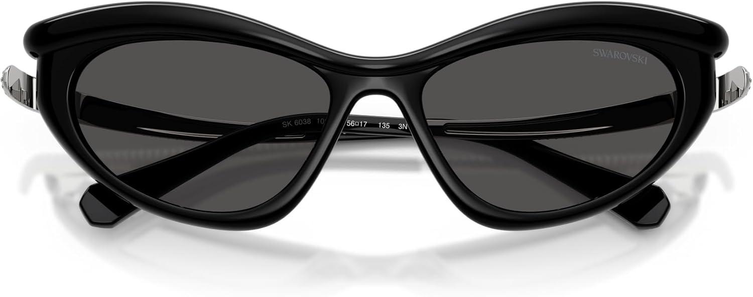 imageSwarovski womens Sk6038 Cat Eye SunglassesBlackDark Grey