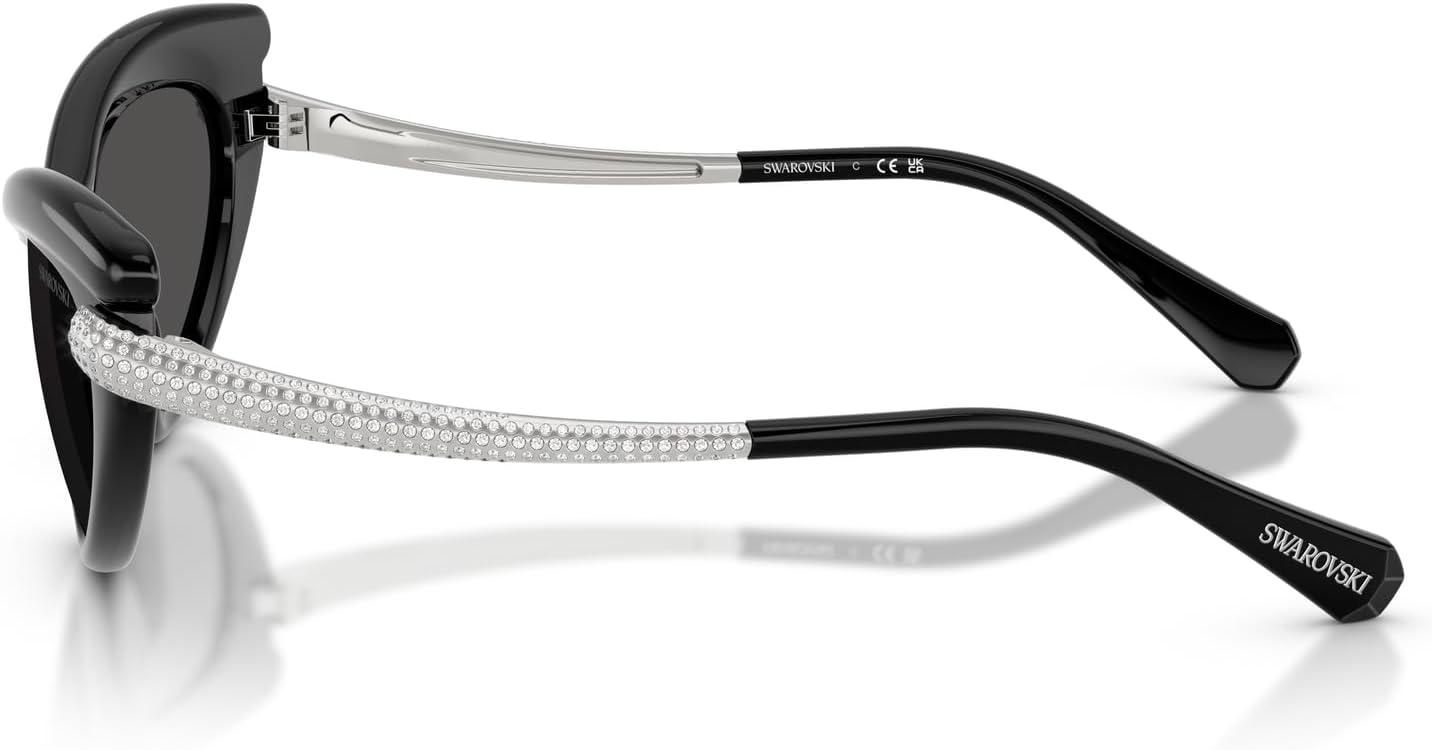imageSwarovski womens Sk6038 Cat Eye SunglassesBlackDark Grey