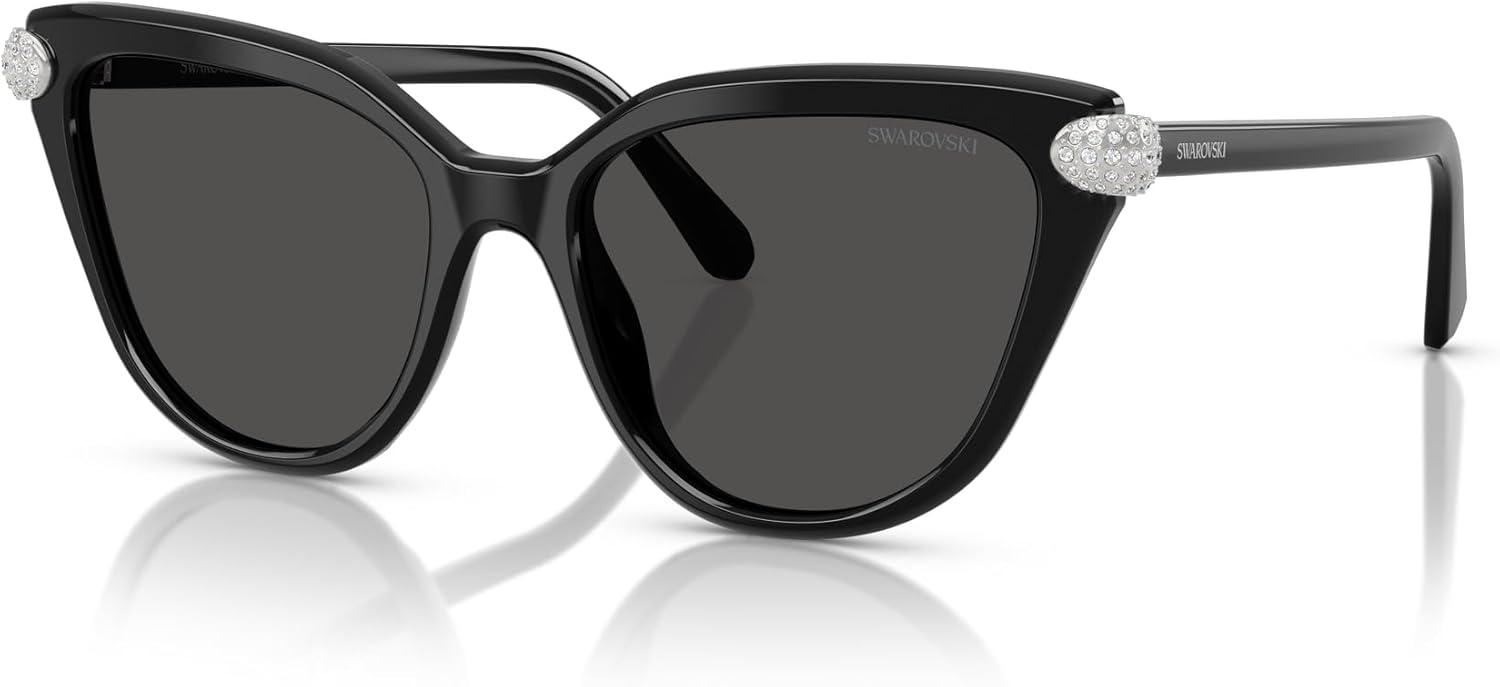 imageSwarovski womens Sk6039 Cat Eye SunglassesBlackDark Grey