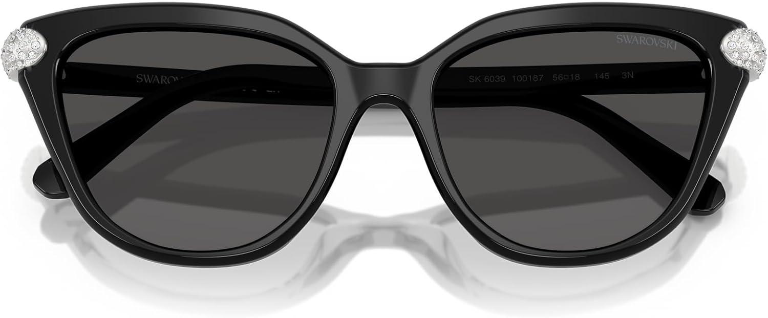imageSwarovski womens Sk6039 Cat Eye SunglassesBlackDark Grey