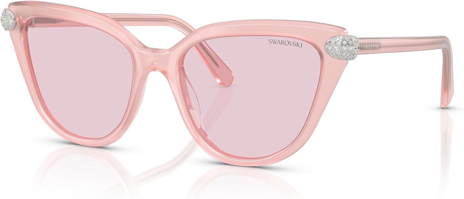 imageSwarovski womens Sk6039 Cat Eye SunglassesMilky PinkTransition Pink