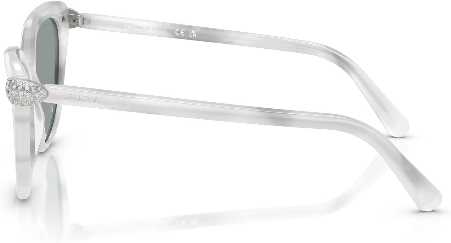 imageSwarovski womens Sk6039 Cat Eye SunglassesWhite HavanaDark Grey