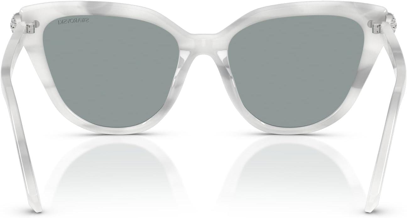 imageSwarovski womens Sk6039 Cat Eye SunglassesWhite HavanaDark Grey