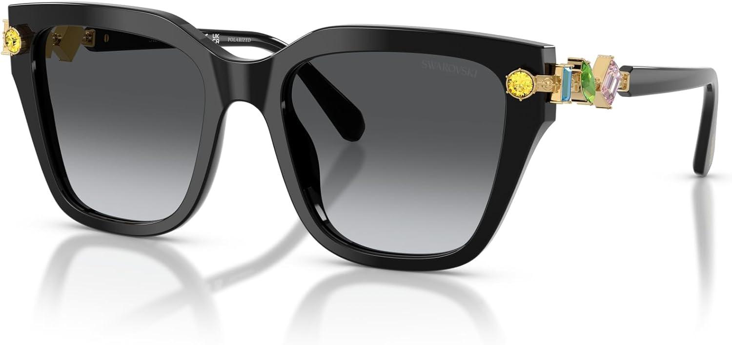 imageSwarovski womens Sk6041 Square SunglassesBlackPolarized Grey Gradient