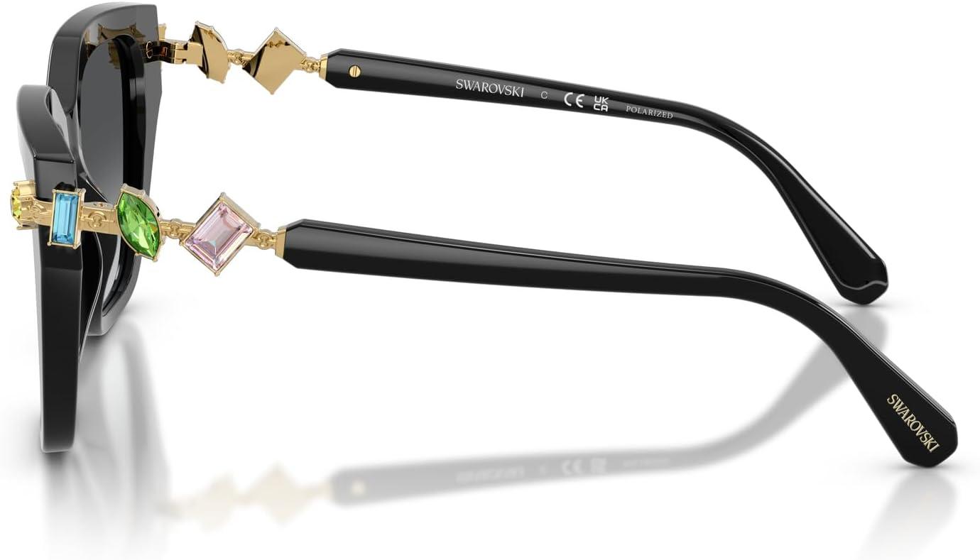 imageSwarovski womens Sk6041 Square SunglassesBlackPolarized Grey Gradient