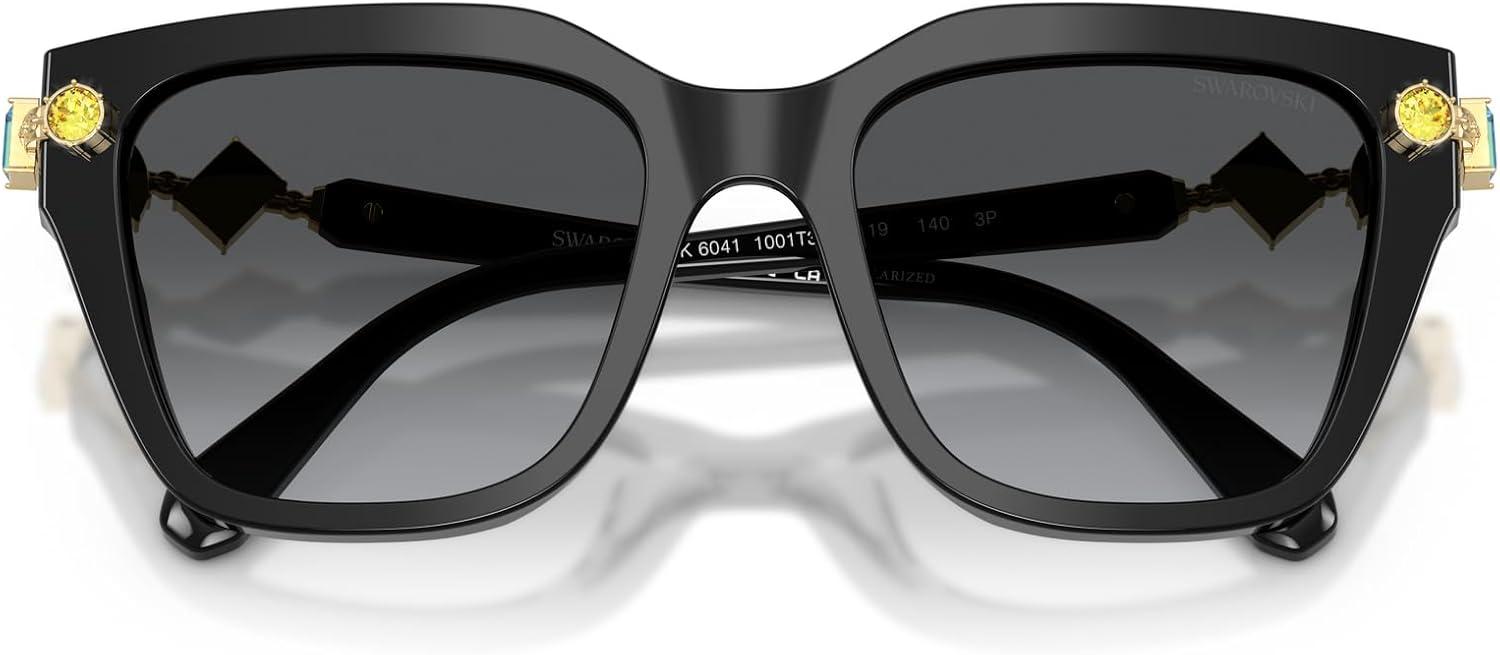 imageSwarovski womens Sk6041 Square SunglassesBlackPolarized Grey Gradient