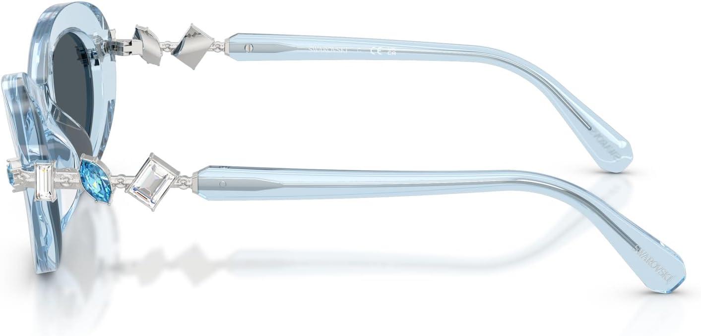 imageSwarovski womens Sk6042 Oval SunglassesTransparent Light BlueDark Grey