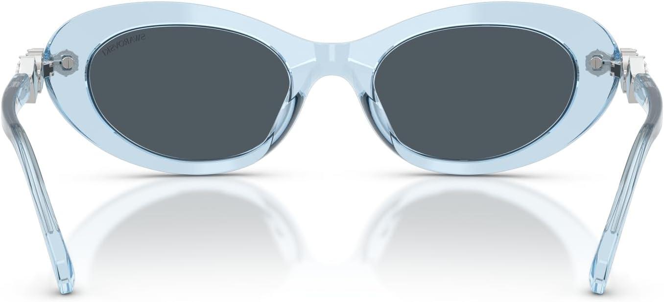 imageSwarovski womens Sk6042 Oval SunglassesTransparent Light BlueDark Grey