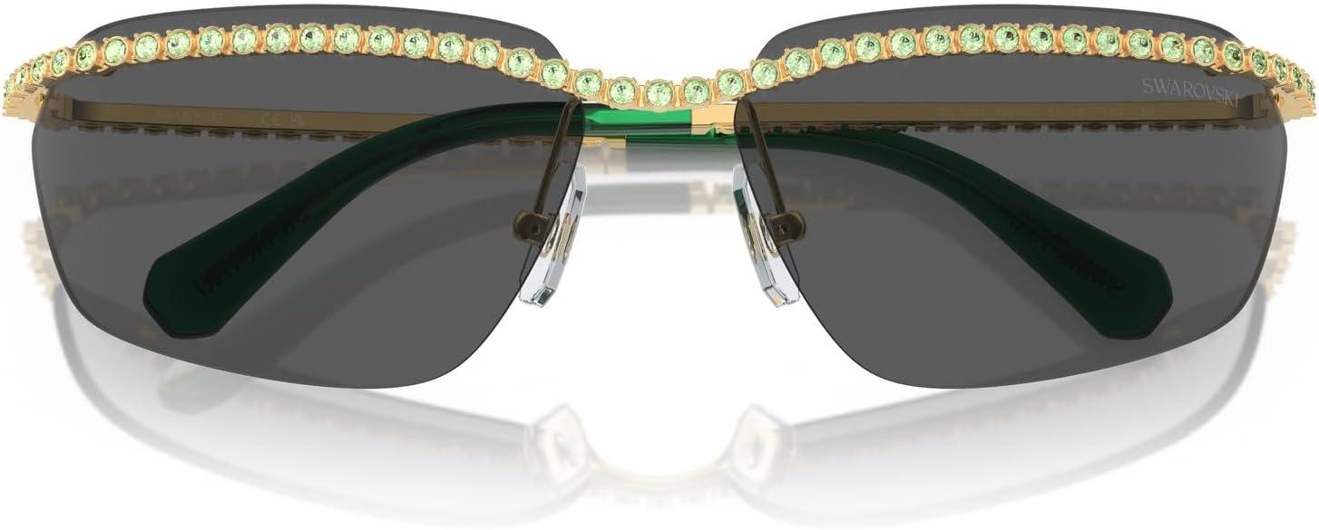 imageSwarovski womens Sk7001 Rectangular SunglassesGoldDark Grey