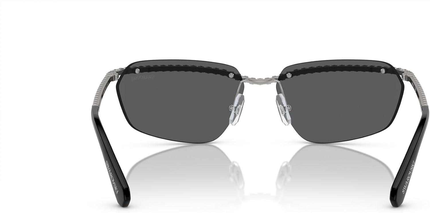 imageSwarovski womens Sk7001 Rectangular SunglassesGunmetalDark Grey