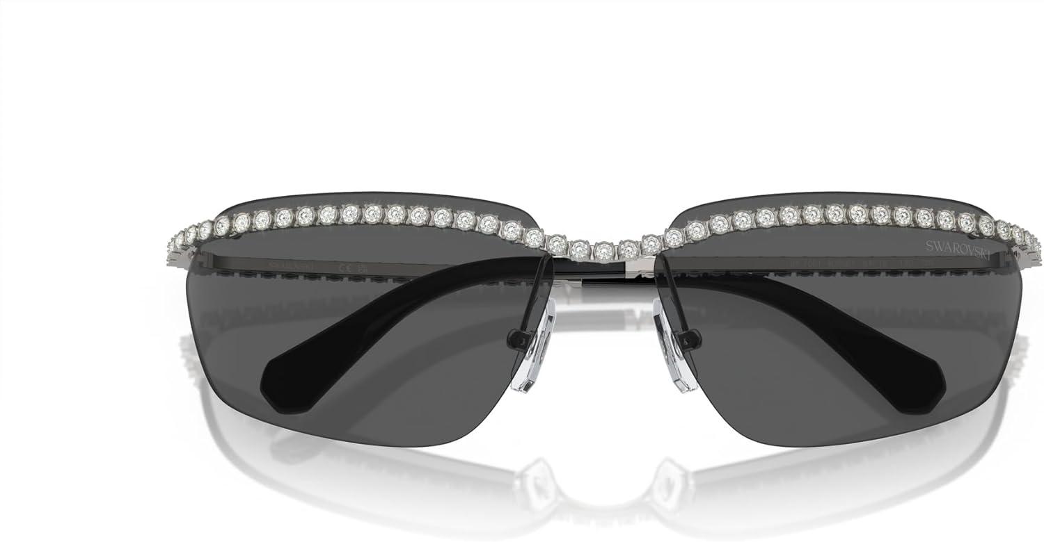 imageSwarovski womens Sk7001 Rectangular SunglassesGunmetalDark Grey