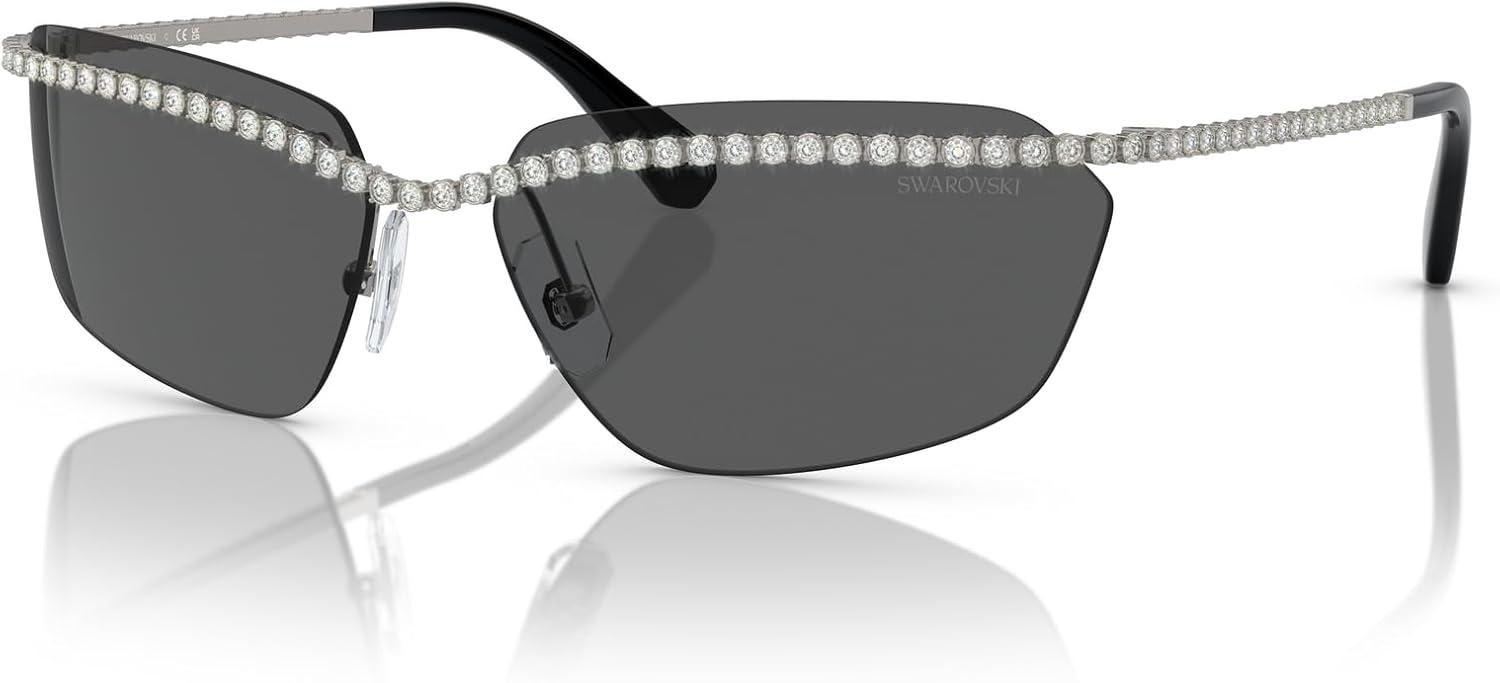 imageSwarovski womens Sk7001 Rectangular SunglassesGunmetalDark Grey