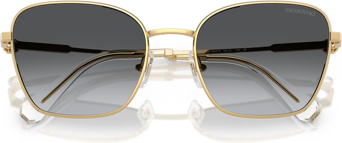 imageSwarovski womens Sk7029 Aviator SunglassesGoldGradient Grey Polarized