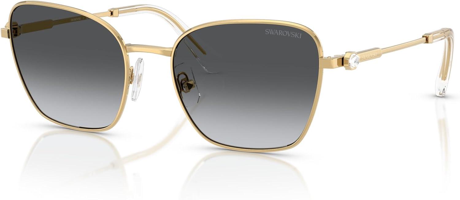 imageSwarovski womens Sk7029 Aviator SunglassesGoldGradient Grey Polarized