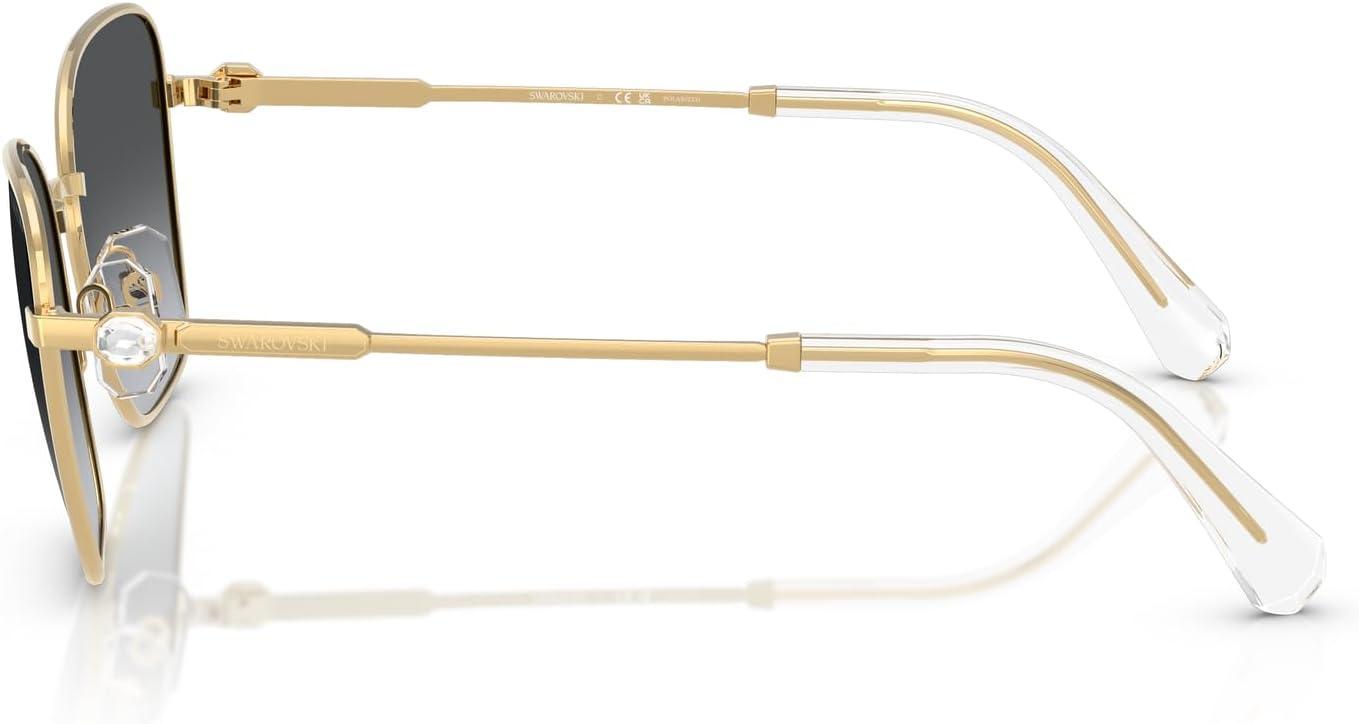 imageSwarovski womens Sk7029 Aviator SunglassesGoldGradient Grey Polarized