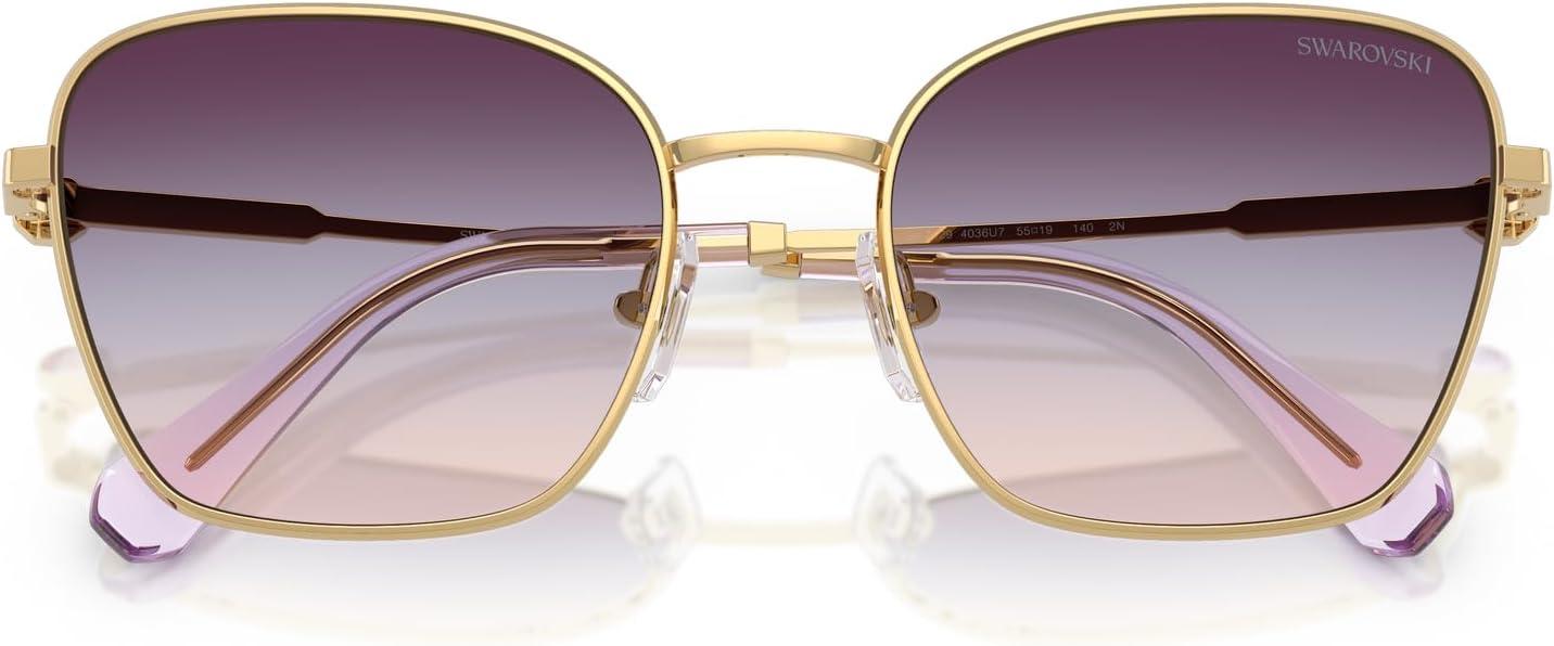 imageSwarovski womens Sk7029 Aviator SunglassesGoldTri Grad BrownBlueViolet