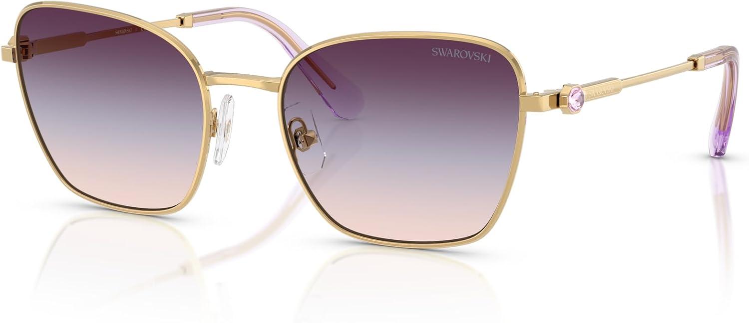 imageSwarovski womens Sk7029 Aviator SunglassesGoldTri Grad BrownBlueViolet