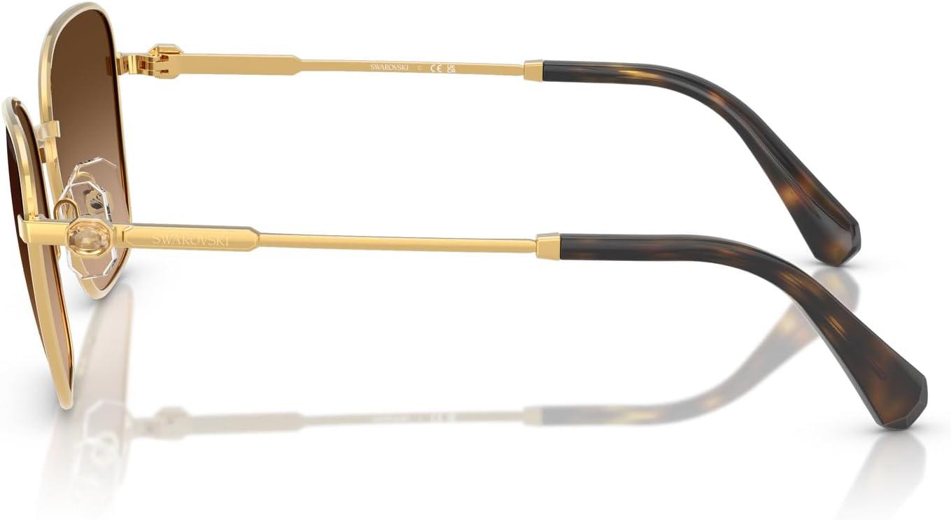 imageSwarovski womens Sk7029 Aviator SunglassesYellow GoldGreen Gradient Brown