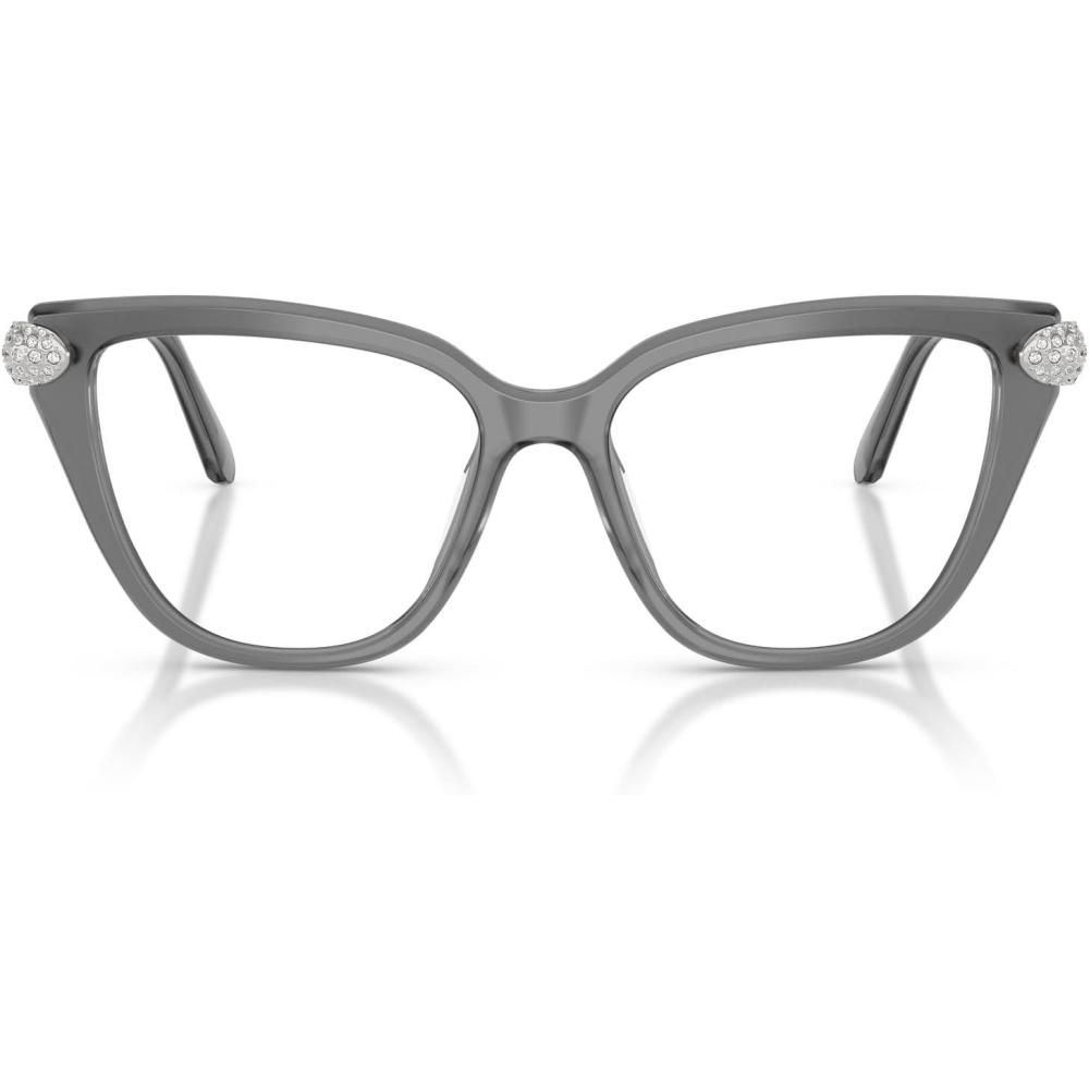 imageSwarovski Womens Sk2045f Low Bridge Fit Cat Eye Prescription Eyewear FramesMilky GreyDemo Lens