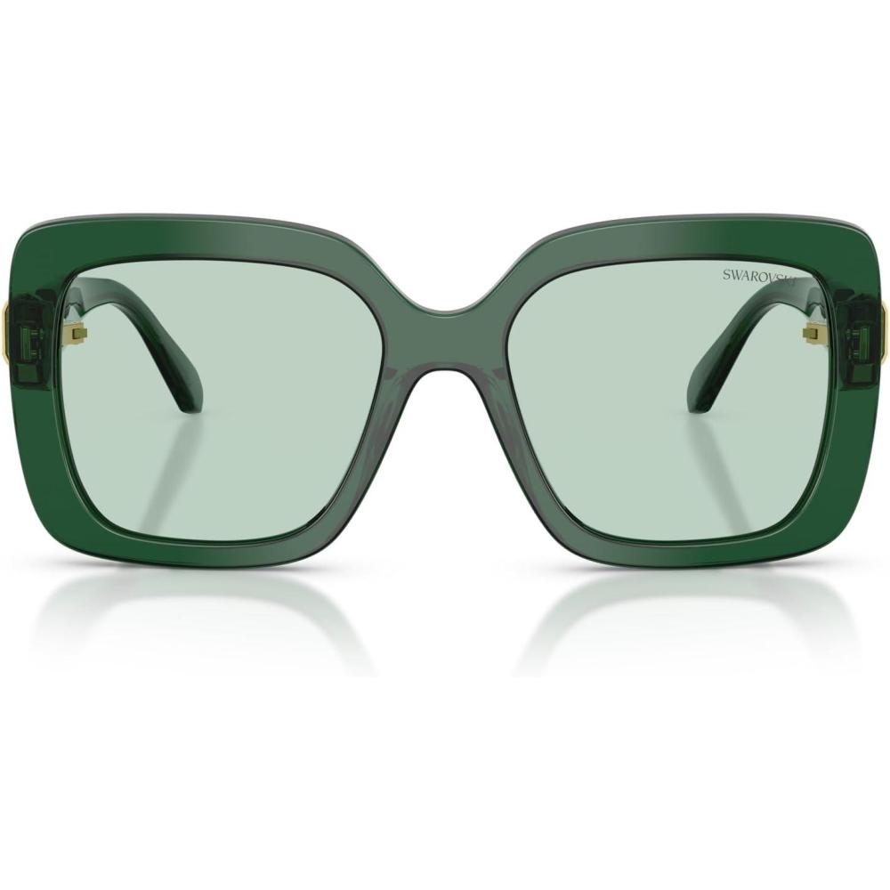 imageSwarovski Womens Sk6001 Square SunglassesTransparent GreenTransition Green