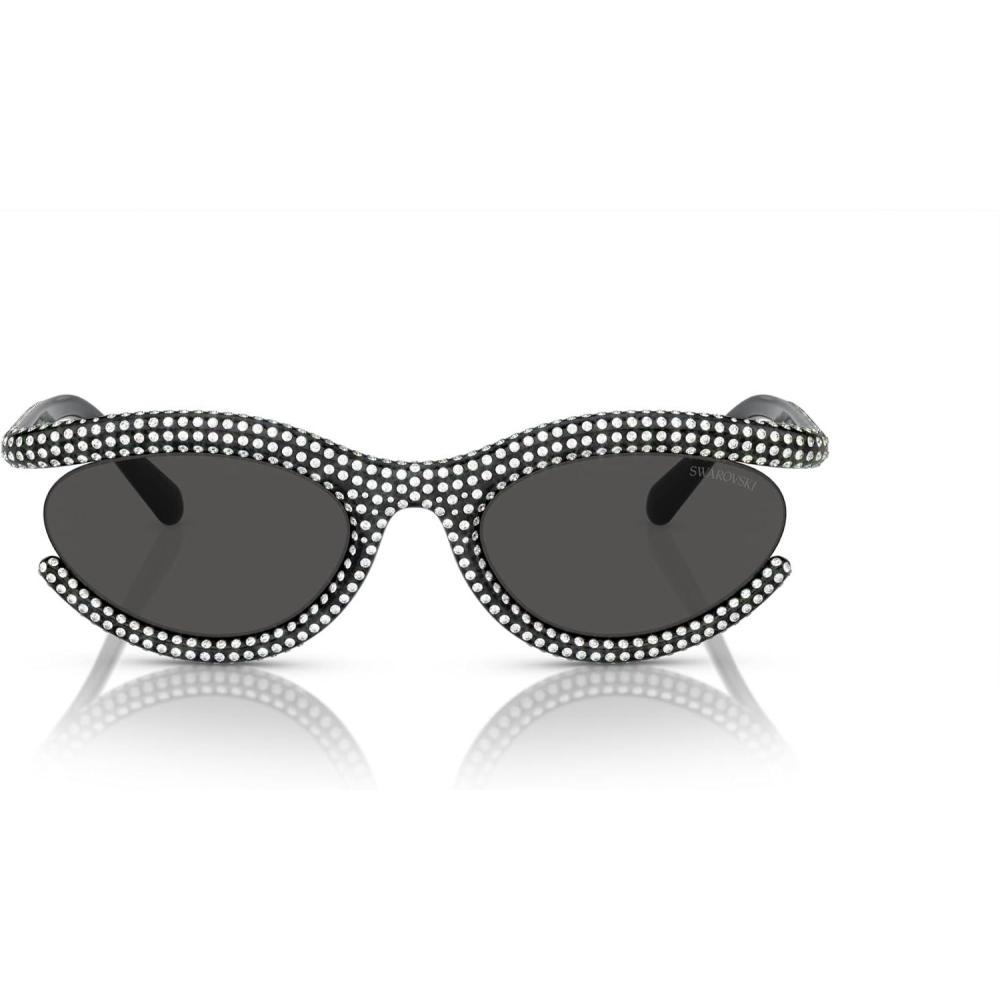 imageSwarovski Womens Sk6006 Oval SunglassesBlackDark Grey