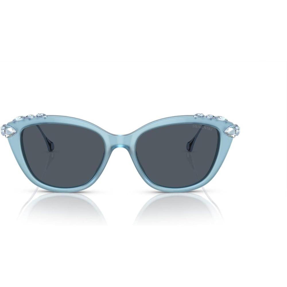 imageSwarovski Womens Sk6010 Cat Eye SunglassesOpal Light BlueDark Grey