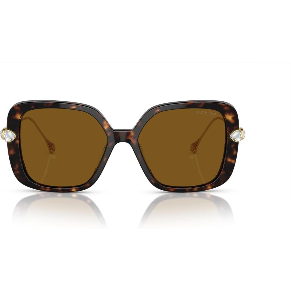 imageSwarovski Womens Sk6011 Square SunglassesHavanaPolarized Brown