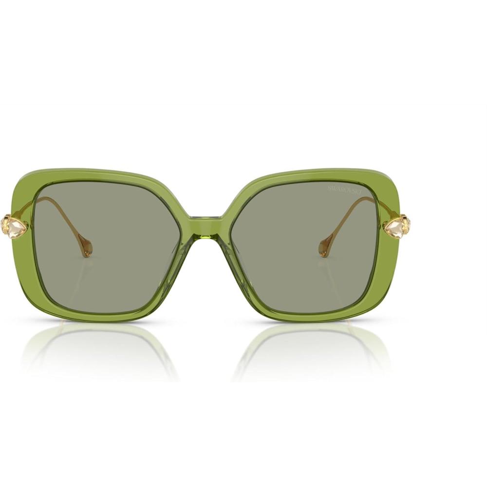 imageSwarovski Womens Sk6011 Square SunglassesTransparent GreenGreen