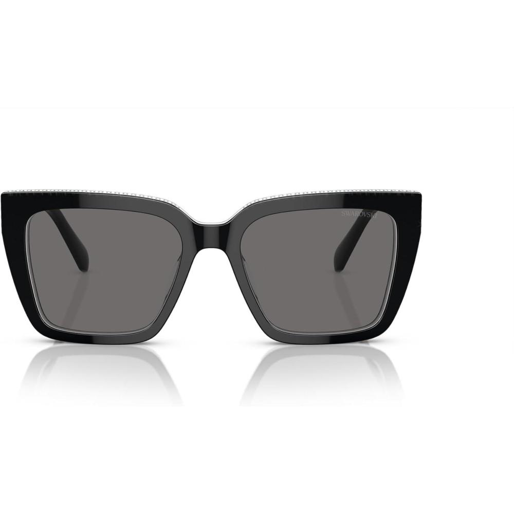 imageSwarovski Womens Sk6013 Square SunglassesBlackDark Grey Polarized