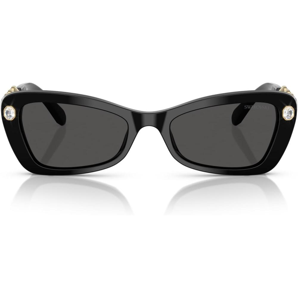 imageSwarovski Womens Sk6033 Butterfly SunglassesBlackDark Grey