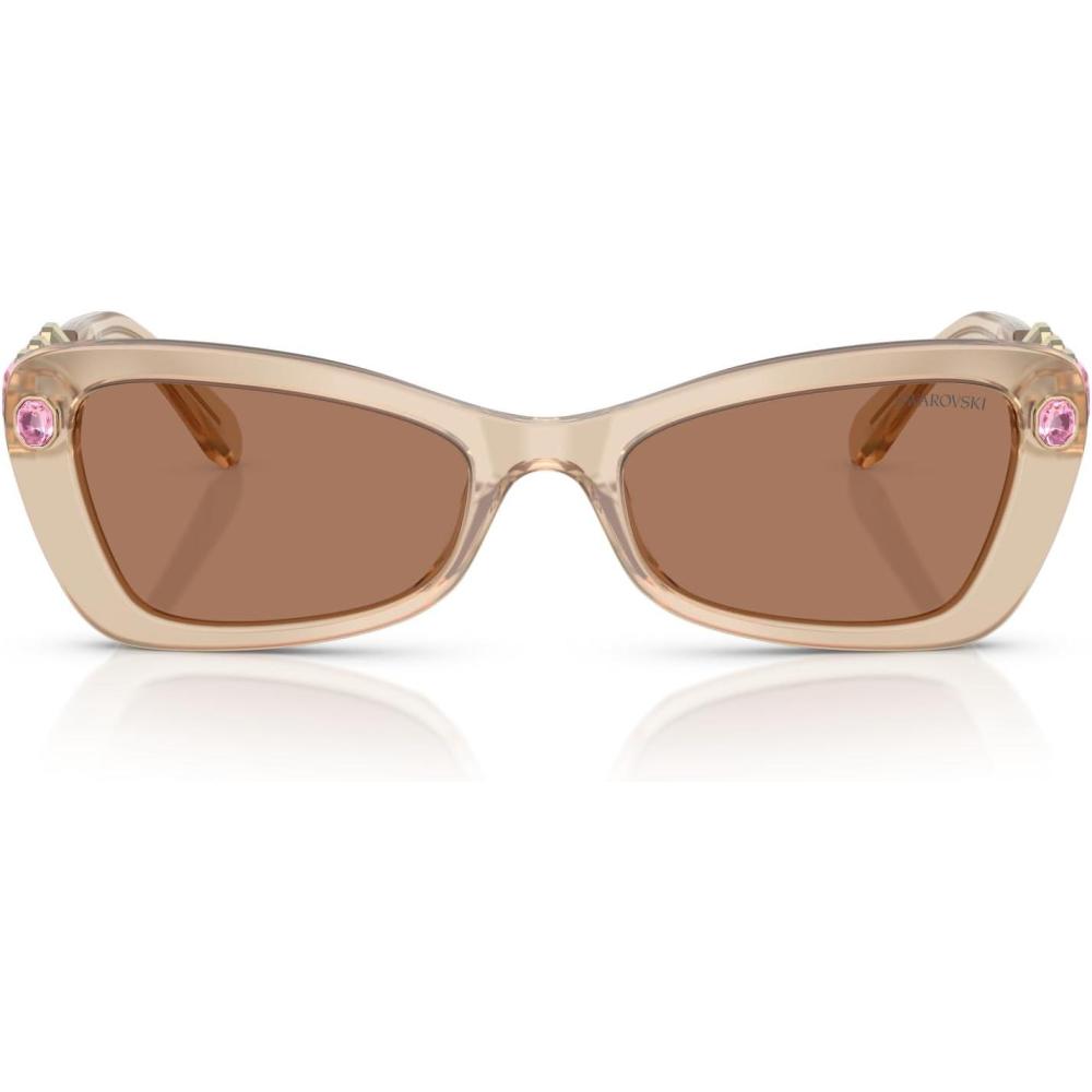 imageSwarovski Womens Sk6033 Butterfly SunglassesMilky BeigeBrown