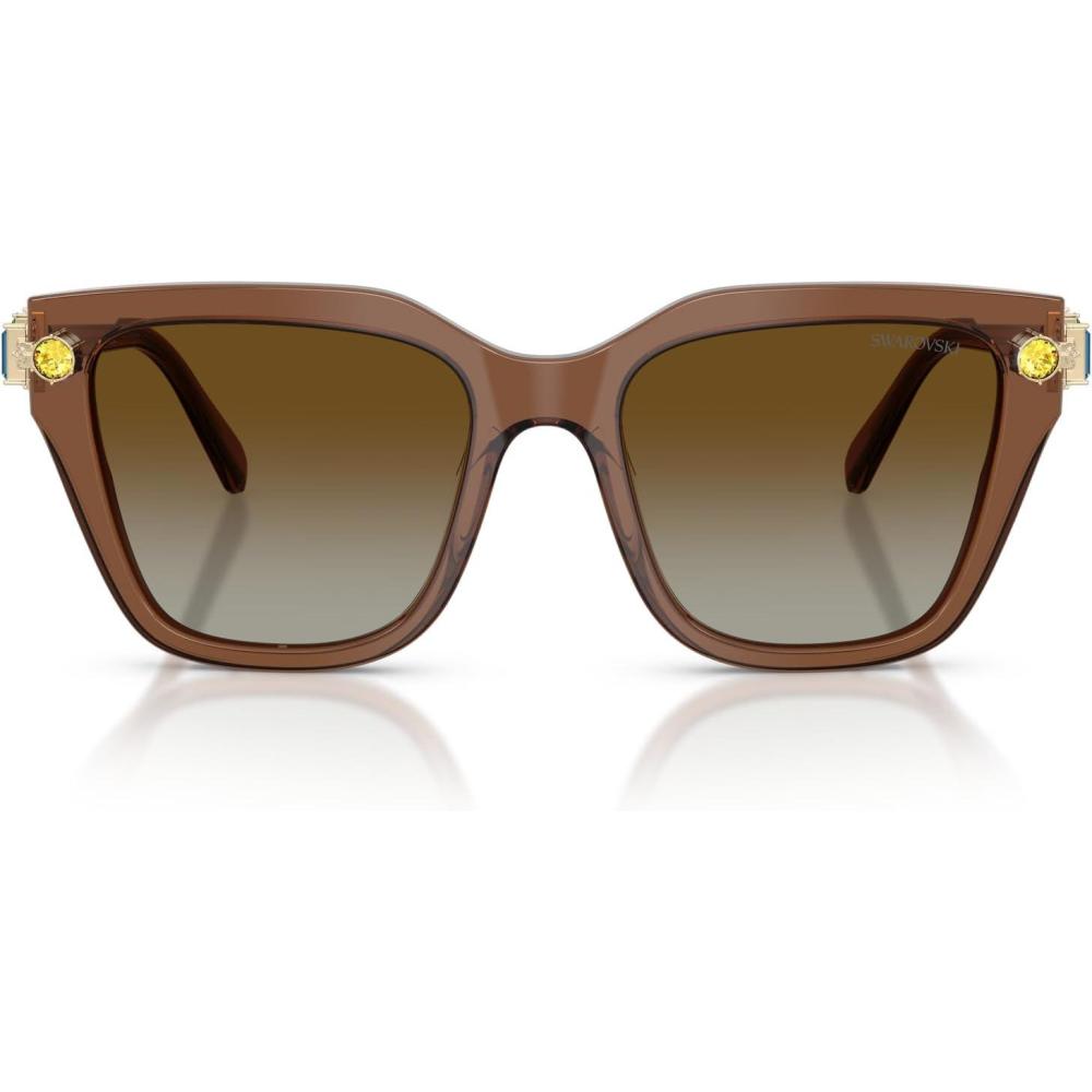 imageSwarovski Womens Sk6041 Square SunglassesTransparent BrownGradient Brown Polarized