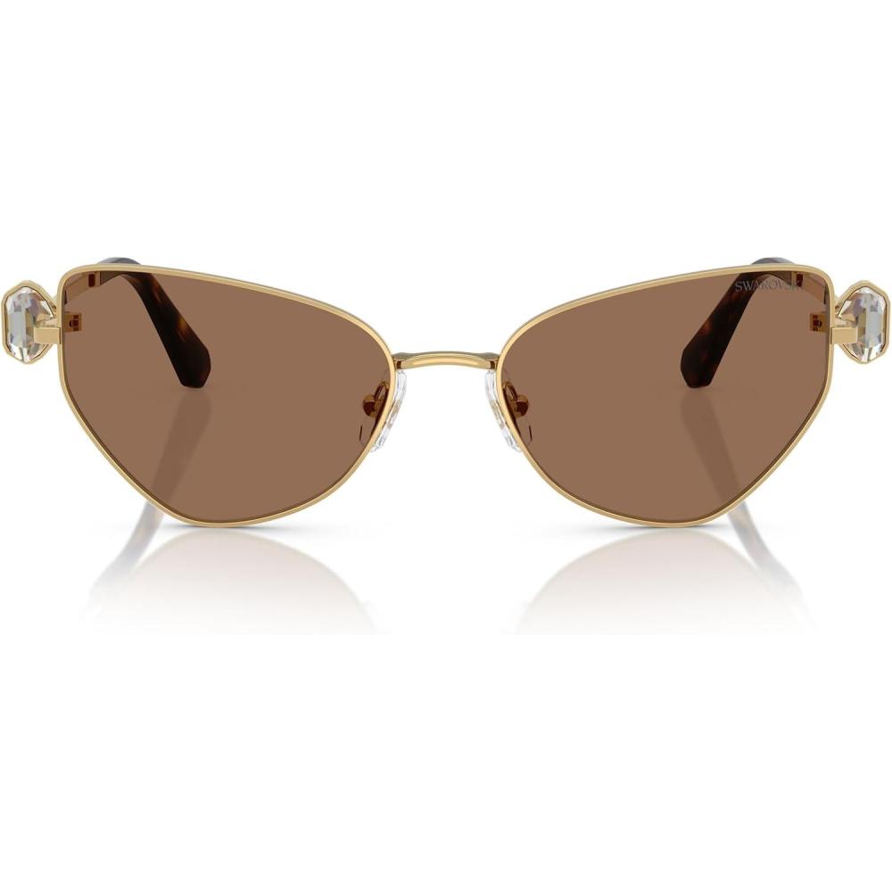imageSwarovski Womens Sk7003 Butterfly SunglassesGoldDark Brown