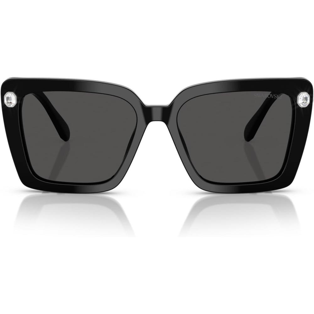 imageSwarovski womens Sk6032 Square SunglassesBlackDark Grey