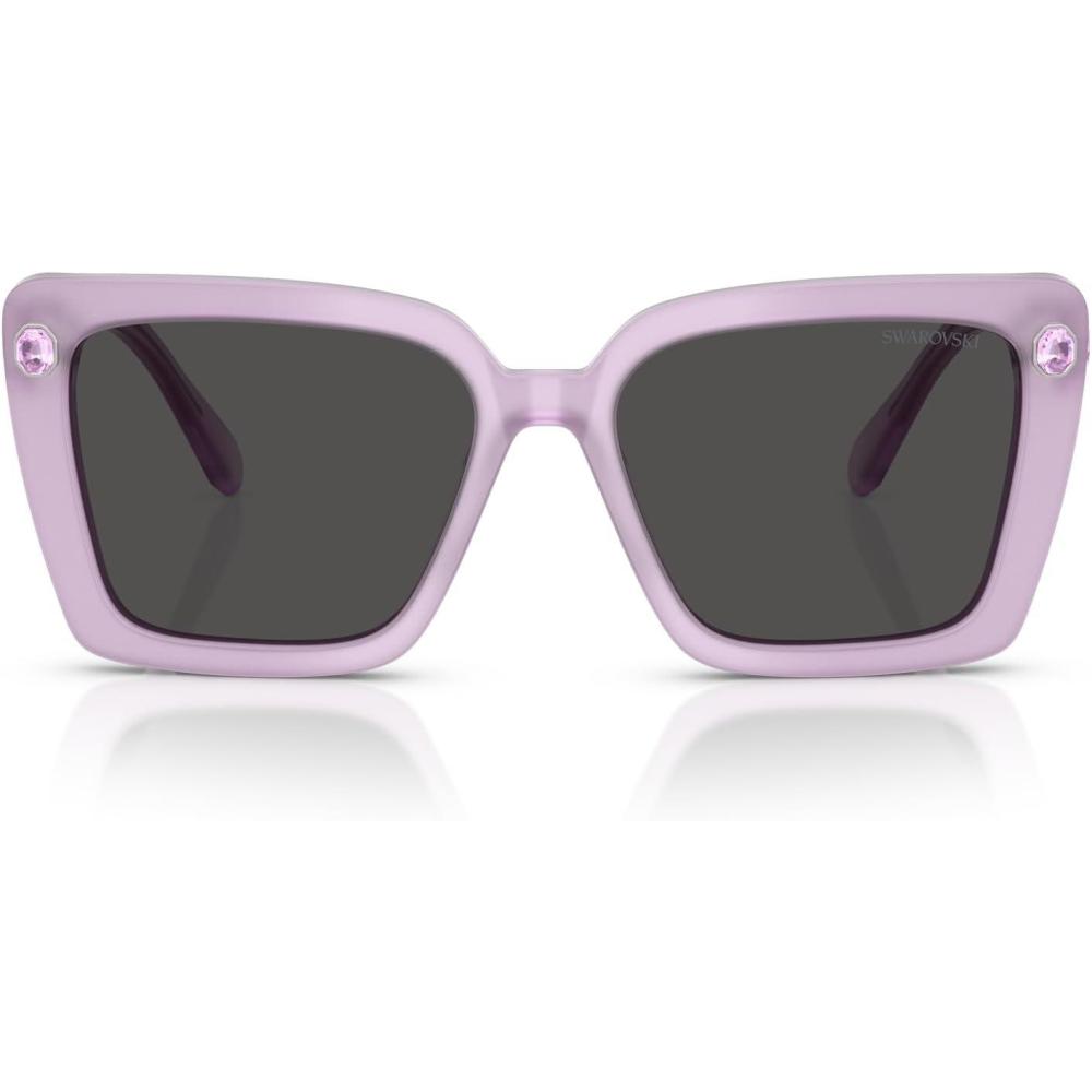 imageSwarovski womens Sk6032 Square SunglassesMilky LilacDark Grey