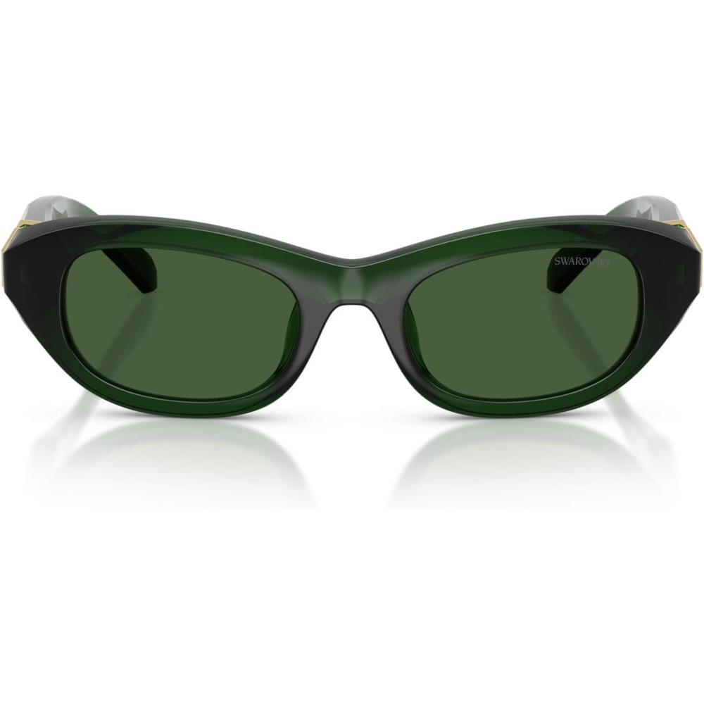 imageSwarovski womens Sk6036u Universal Fit Square SunglassesMilky Dark GreenDark Green