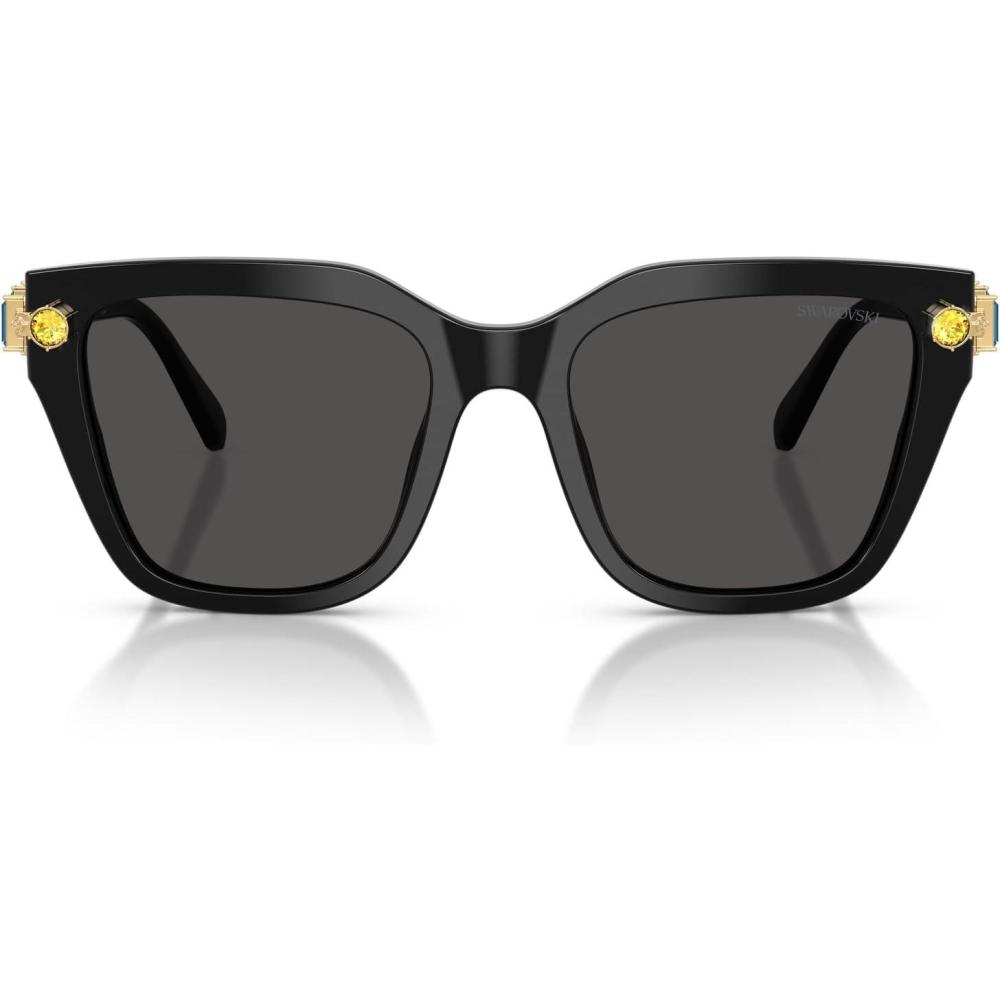 imageSwarovski womens Sk6041 Square SunglassesBlackDark Grey