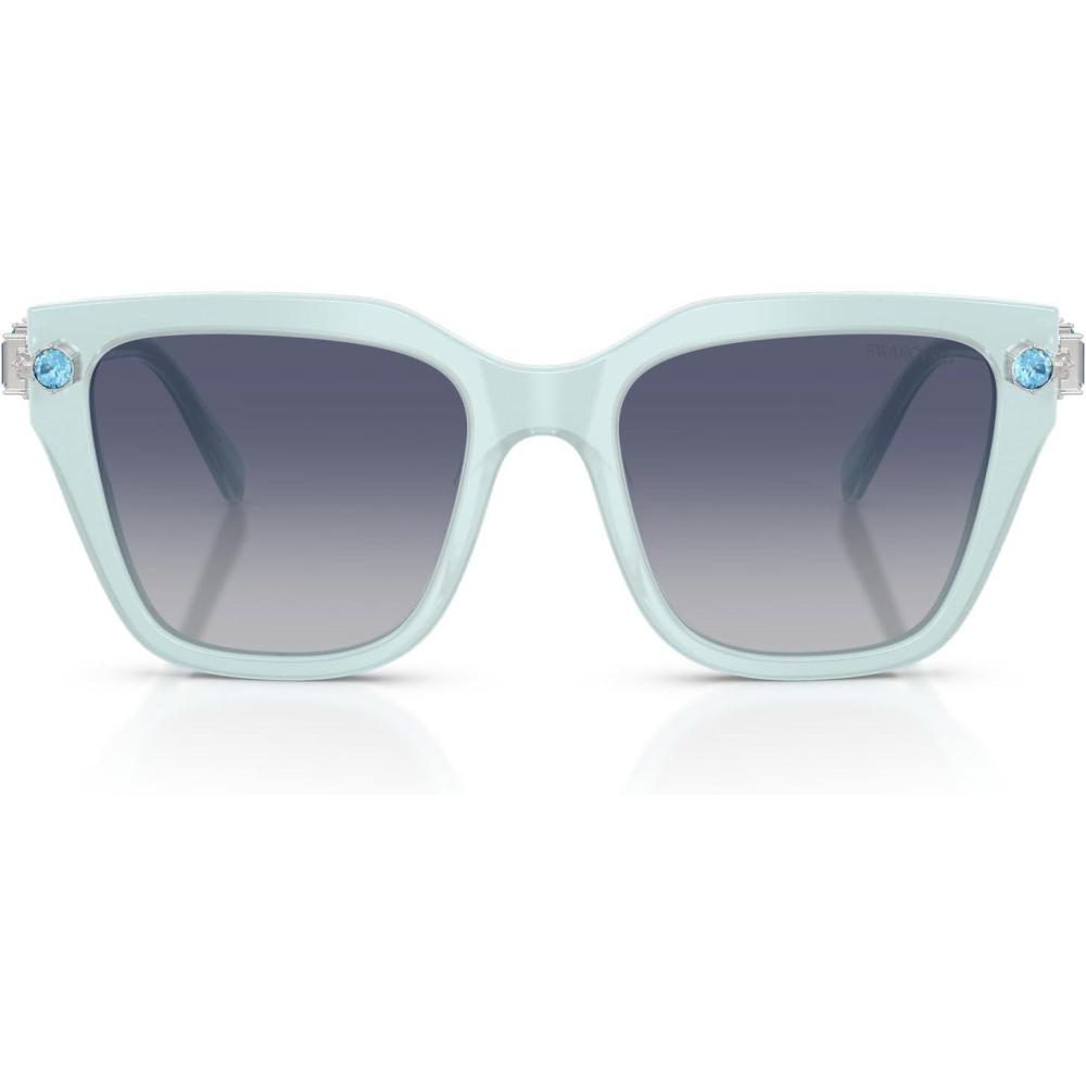imageSwarovski womens Sk6041 Square SunglassesTransparent Light BlueGradient Blue