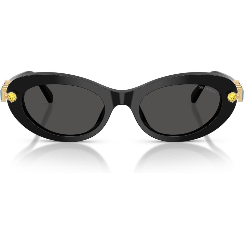 imageSwarovski womens Sk6042 Oval SunglassesBlackDark Grey