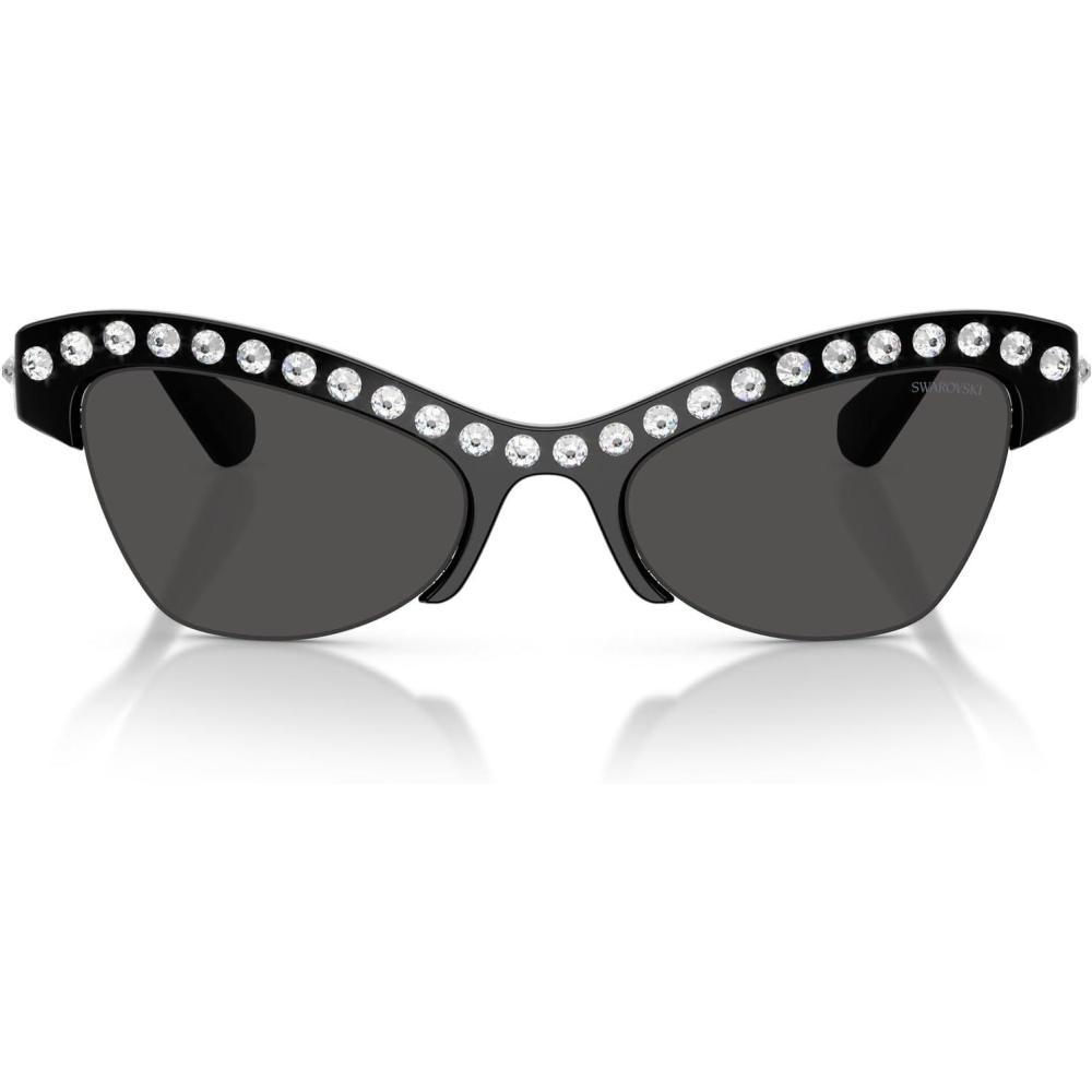 imageSwarovski womens Sk6043 Butterfly SunglassesBlackDark Grey