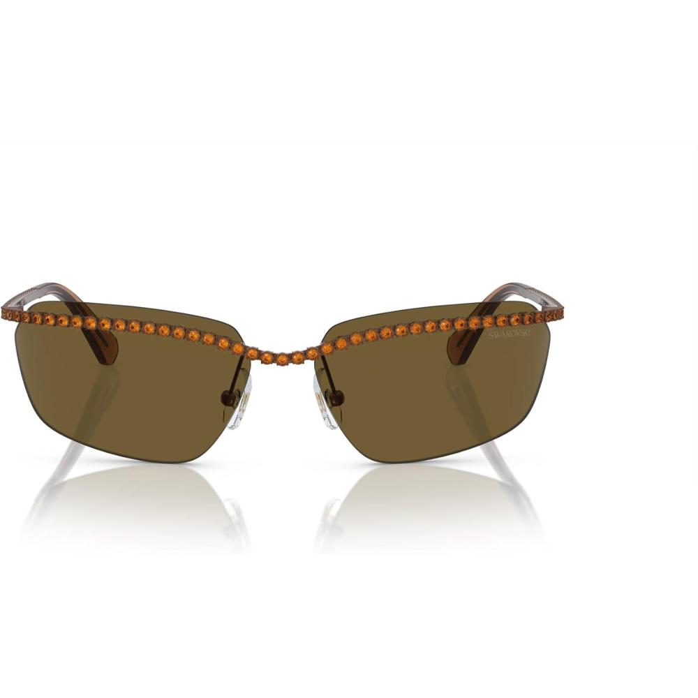 imageSwarovski womens Sk7001 Rectangular SunglassesBrownDark Brown