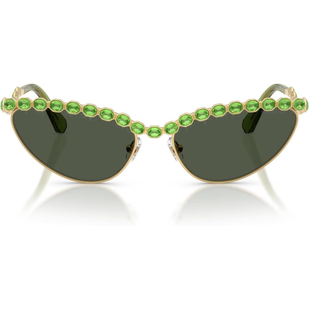 imageSwarovski womens Sk7030 Cat Eye SunglassesGoldLight Green