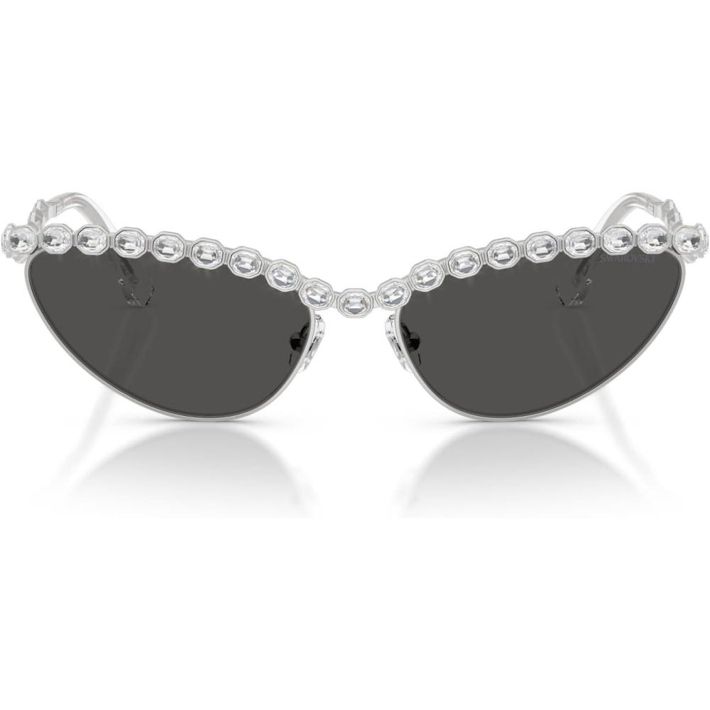 imageSwarovski womens Sk7030 Cat Eye SunglassesSilverDark Grey