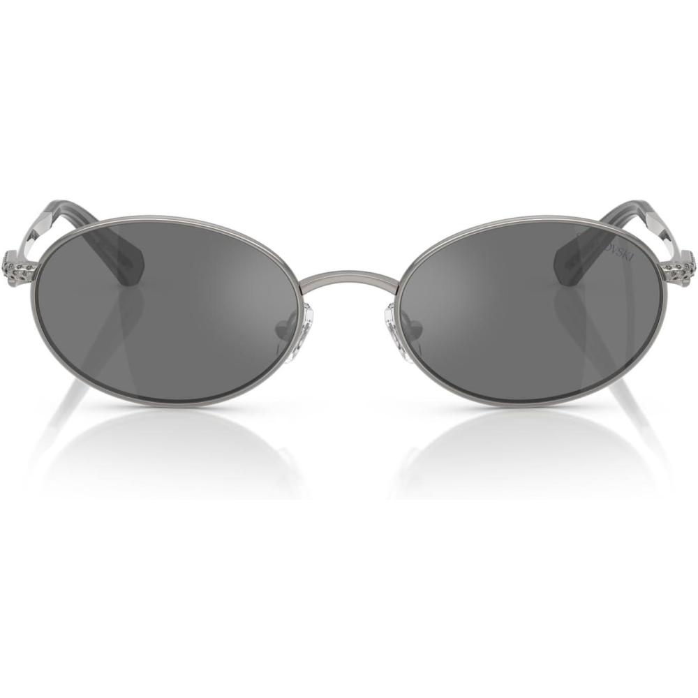 imageSwarovski womens Sk7033 Oval SunglassesGunmetalGrey Mirrored Black