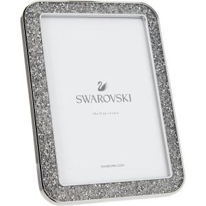 SWAROVSKI Minera Picture Frame, Silver-Tone Metal Picture Frame with Clear Swarovski Crystal Accents, For Pictures Measuring 4 x 6 Inches, Part of the Swarovski Minera Collection(Minera Frame)