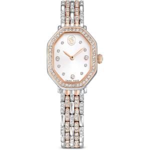 Swarovski Dextera Octagon Watch, Swiss Made, Metal Bracelet, Silver Tone, Rose Gold-Tone Finish