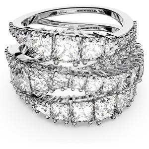 Swarovski Hypberola Ring, Mixed Cuts, Clear, Rhodium Finish(US 7/EU 55)