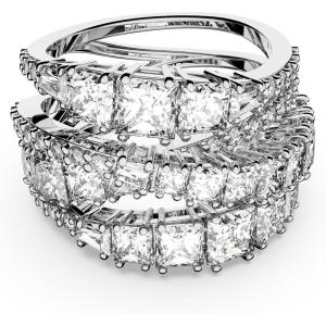 Swarovski Hypberola Ring, Mixed Cuts, Clear, Rhodium Finish(US 8/EU 58)