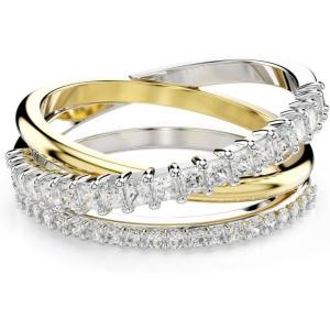 Swarovski Hyperbola ring, Mixed cuts, Clear, Rhodium Finish(Mixed Metals)